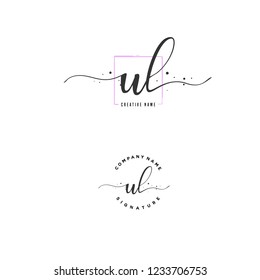 U L UL Initial logo template vector