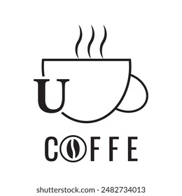 U LATER COFFE LOGO WITH BLACK AND WHITE COLOUR