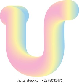 U latter with gradient color style font