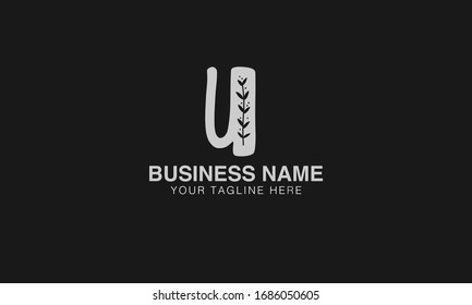 u hoja Único estilo mínimo estilo dorado y negro diseño de logotipo basado en el color inicial ilustrador vectorial
