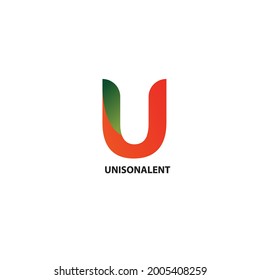 U Letter with abstract logo 