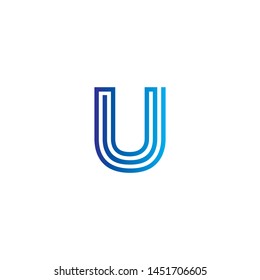 U Letter Abstract logo vector 