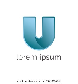 U Letter Abstract Vector Logo Design Template. Creative Typographic Concept Icon