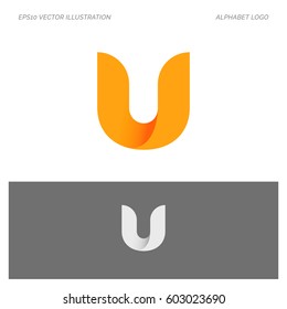 U Letter Alphabet Abstract vector text logo 