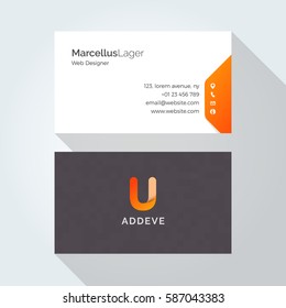 U Letter Alphabet logo corporate business card design template