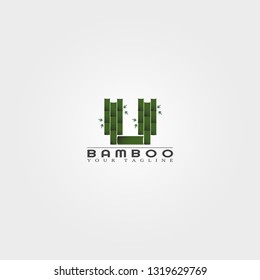 U letter, Bamboo logo template, creative vector design for business corporate,nature, elements, illustration.