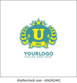 U letter business corporate abstract faster vector logo design template
