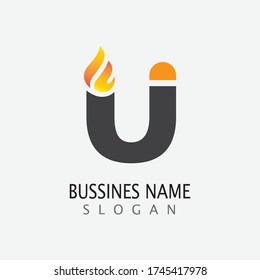 U Letter Business Template vector icon illustration design