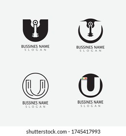 U Letter Business Template vector icon illustration design