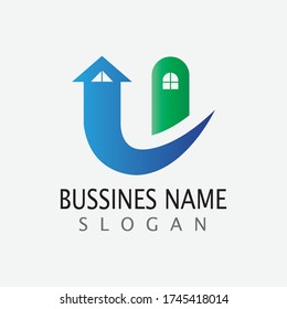 U Letter Business Template vector icon illustration design