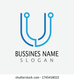 U Letter Business Template vector icon illustration design