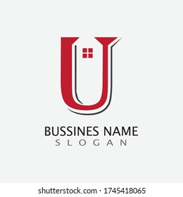 U Letter Business Template vector icon illustration design