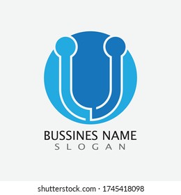 U Letter Business Template Vektorgrafik