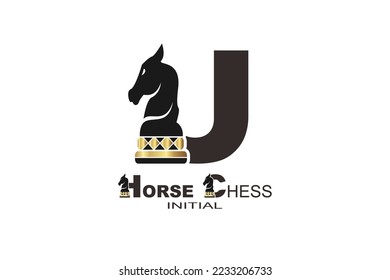 U Letter chess horse logo template for your branding.
