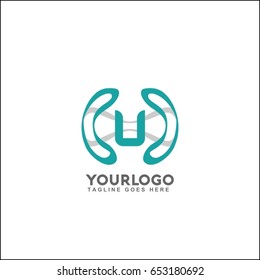 U letter in a circle logo. Vector design template elements for your application or corporate identity.