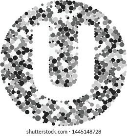 U letter color distributed circles dots illustration