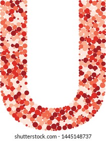 U letter color distributed circles dots illustration