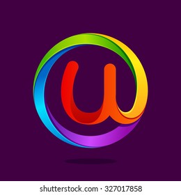 U letter colorful logo in the circle. Vector design template elements for your application or corporate identity.