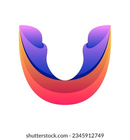 U letter colorful logo gradient vector