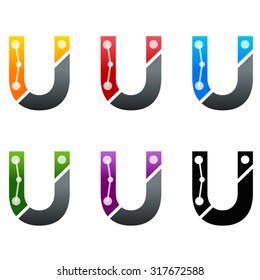 U letter, design logo