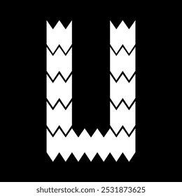 The U letter design looks furry and jagged. Suitable for sporty lovers, gamers, or t-shirt designs, hoodies, mugs, hats, and so on.