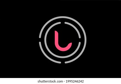 U letter design with pink colour and circles. Alphabet logo design. Branding icon for products and company