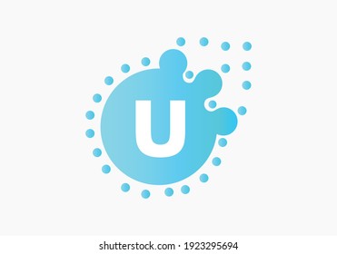 Vector de diseño de letras U con puntos.