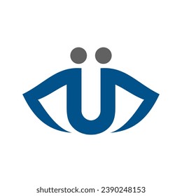 U letter eye logo template 1