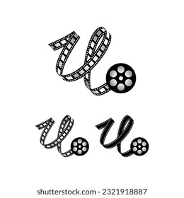 u letter film strip three styles