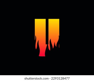 
Logo de diseño del logotipo de la llama de la letra U logotipo de incendio