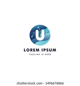 U Letter Flat Logo, Concept Letter U Unique Design.