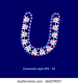 U letter flower for your design 