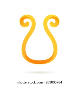 U letter gold or honey flowing vector logo, icon design template element