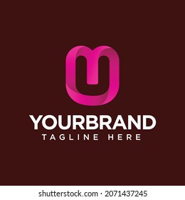 U letter gradient icon logo design and elegant concept
