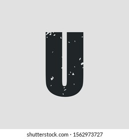 Style grunge lettre U. Image vectorielle eps10