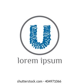 U letter grunge vector logo