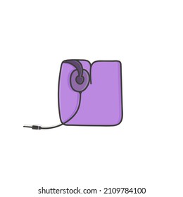 U letter headphone and jack design. Vector hand draw musical font for isolated music app and poster, musical element, vivid audio identity etc.
