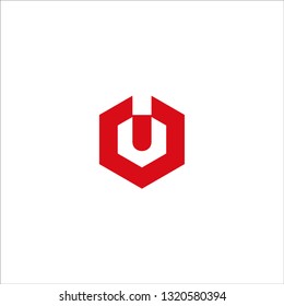 U letter hexagonal logo