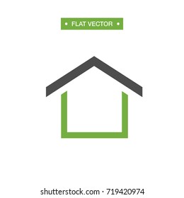 U  letter house home vector logo template
