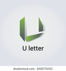 U Letter Icon Design Single Isolated Logo Design Brand Corporate Identity Various Colors Editable Template Vector Monogram Emblem Illustration Branding on Light Gradient Background