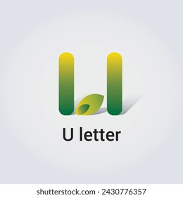 U Letter Icon Design Single Isolated Logo Design Brand Corporate Identity Various Colors Editable Template Vector Monogram Emblem Illustration Branding on Light Gradient Background