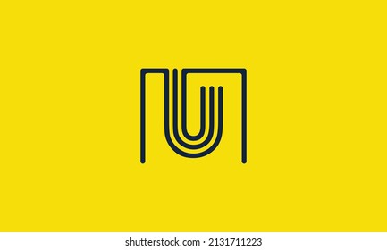 U letter icon design with square outline. Creative modern letters icon, Premium vector illustration.