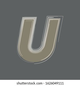 U Letter, Icon Typography Logo Template