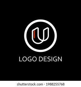 u letter isolated for logo design