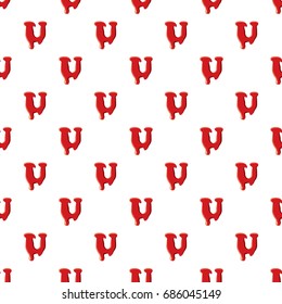 U letter isolated on white background. Red bloody U letter vector illustration
