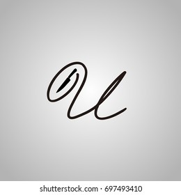 u letter knife chef restaurant vector logo template