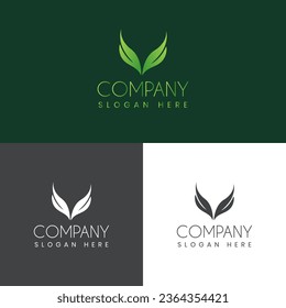 u letter with leaf creative logo design vector stock illustration