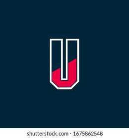 U letter logo abstract design bold vector template