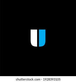 U letter logo abstract design on black color background. u alphabet