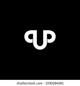 U letter logo abstract design on black color background. u alphabet